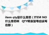 item qty是什么意思（ITEM NO什么意思啊   QTY呢表型號應(yīng)該寫在那）
