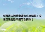 交通違法消除申請怎么查結果（交通違法消除申請怎么操作）