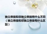 獨(dú)立懸掛和非獨(dú)立懸掛有什么不同（獨(dú)立懸掛和非獨(dú)立懸掛有什么區(qū)別）