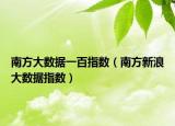 南方大數(shù)據(jù)一百指數(shù)（南方新浪大數(shù)據(jù)指數(shù)）