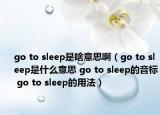 go to sleep是啥意思?。╣o to sleep是什么意思 go to sleep的音標(biāo) go to sleep的用法）