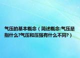氣壓的基本概念（簡(jiǎn)述概念:氣壓是指什么?氣壓和壓強(qiáng)有什么不同?）