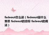 fadeout怎么讀（fadeout是什么意思 fadeout的音標 fadeout的用法）