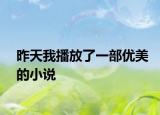 昨天我播放了一部優(yōu)美的小說