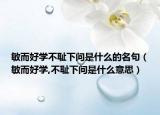 敏而好學(xué)不恥下問是什么的名句（敏而好學(xué),不恥下問是什么意思）