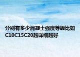 分別有多少混凝土強度等級比如C10C15C20越詳細越好