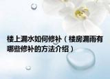 樓上漏水如何修補（樓房漏雨有哪些修補的方法介紹）