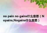 no pain no gains什么意思（Nopains,Nogains什么意思）