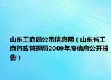山東工商局公示信息網(wǎng)（山東省工商行政管理局2009年度信息公開報告）