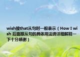wish接that從句時(shí)一般表示（How I wish 后面跟從句的具體用法請(qǐng)?jiān)敿?xì)解釋一下十分感謝）