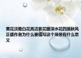 黃花淡雅白花高潔紫花暖深水花四濺秋風正盛作者為什么要描寫這個場景有什么意義