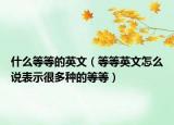 什么等等的英文（等等英文怎么說(shuō)表示很多種的等等）