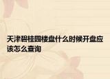 天津碧桂園樓盤什么時候開盤應該怎么查詢