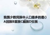 我國少數(shù)民族中人口最多的是()A回族B苗族C藏族D壯族