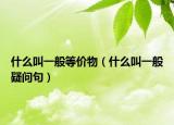 什么叫一般等價物（什么叫一般疑問句）