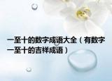 一至十的數(shù)字成語(yǔ)大全（有數(shù)字一至十的吉祥成語(yǔ)）