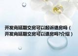 開(kāi)發(fā)商延期交房可以起訴退房嗎（開(kāi)發(fā)商延期交房可以退房嗎?介紹）