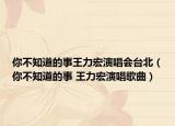 你不知道的事王力宏演唱會臺北（你不知道的事 王力宏演唱歌曲）