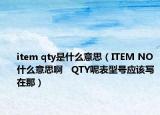 item qty是什么意思（ITEM NO什么意思啊   QTY呢表型號應(yīng)該寫在那）
