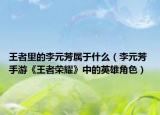 王者里的李元芳屬于什么（李元芳 手游《王者榮耀》中的英雄角色）