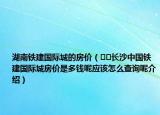 湖南鐵建國際城的房價（??長沙中國鐵建國際城房價是多錢呢應(yīng)該怎么查詢呢介紹）