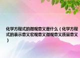 化學方程式的微觀意義是什么（化學方程式的表示意義宏觀意義微觀意義質量意義）