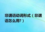 非謂語動詞形式（非謂語怎么用?）