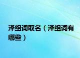 澤組詞取名（澤組詞有哪些）