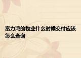 富力灣的物業(yè)什么時候交付應(yīng)該怎么查詢