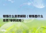頓悟什么意思解釋（頓悟是什么意思?舉例說明）
