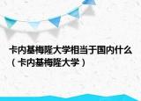 卡內(nèi)基梅隆大學(xué)相當(dāng)于國內(nèi)什么（卡內(nèi)基梅隆大學(xué)）