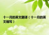 十一月的英文翻譯（十一月的英文縮寫）
