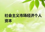 社會主義市場經(jīng)濟個人資本