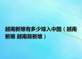 越南新娘有多少嫁入中國（越南新娘 越南籍新娘）