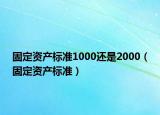 固定資產(chǎn)標(biāo)準(zhǔn)1000還是2000（固定資產(chǎn)標(biāo)準(zhǔn)）