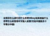 米奇你怎么讀它你什么意思Mikey說英語(yǔ)是什么意思怎么發(fā)音用中文輸入發(fā)音(比如中國(guó)就念十字表示中國(guó))