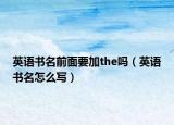 英語書名前面要加the嗎（英語書名怎么寫）