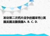 發(fā)動第二次鴉片戰(zhàn)爭的國家有()英國美國法國俄國A. B. C. D.