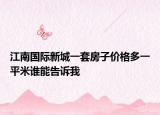 江南國際新城一套房子價格多一平米誰能告訴我