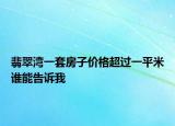 翡翠灣一套房子價格超過一平米誰能告訴我