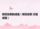 明目張膽的成語（明目張膽 漢語成語）