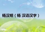 楊漢明（楊 漢語漢字）