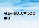 馬澤州縣人大常委會(huì)副主任