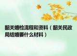 韶關(guān)婚檢流程和資料（韶關(guān)民政局結(jié)婚要什么材料）