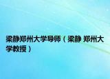 梁靜鄭州大學(xué)導(dǎo)師（梁靜 鄭州大學(xué)教授）