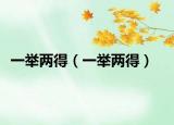 一舉兩得（一舉兩得）