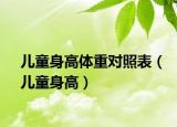 兒童身高體重對(duì)照表（兒童身高）