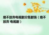 絕不放棄電視劇分集劇情（絕不放棄 電視劇）