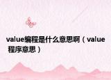 value編程是什么意思啊（value 程序意思）