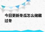 今日更新冬瓜怎么儲藏過冬